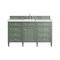 James Martin Vanities Brittany 60in Single Vanity, Smokey Celadon w/ 3 CM White Zeus Top 650-V60S-SC-3WZ - alternate 1
